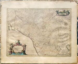 stampa antica lucca Henricus Hondius toscana 1641  mappa carta geografica