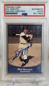 1990 Pacific Legends #101 Phil Rizzuto Auto PSA/DNA HOF Autograph 7 WS RINGS