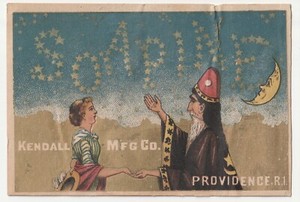 c1880s Wizard & Crescent Moon / Soapine Soap Providence RI Victorian Trade Card