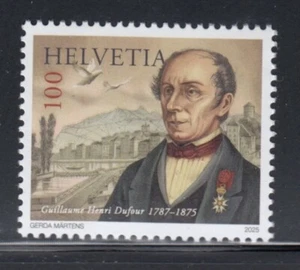 SCHWEIZ Guillaume Henri Dufour, Bauingenieur postfrisch Stempel - Bild 1 von 1