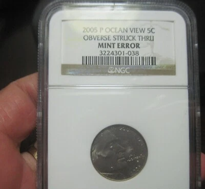 2005-P (OCEAN VIEW) OBVERSE STRUCK THRU (MINT ERROR) -RARE- - Image 1 of 3
