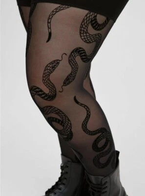 Torrid Black Mesh Snake Leggings NWT New 3X - Image 1 of 4