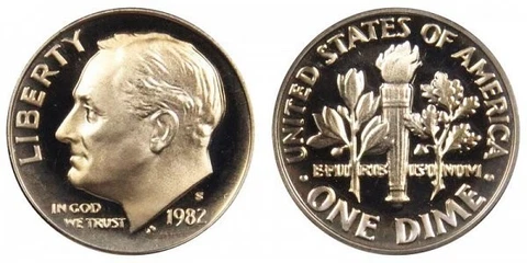 1982-S Gem Proof Roosevelt Dime Deep Cameo Clad Cover