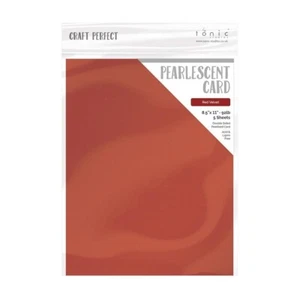 New Craft Perfect Pearlescent Cardstock 5/Pkg - Red Velvet - Picture 1 of 1