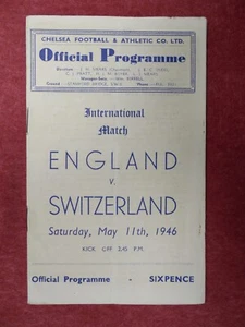 ENGLAND v SWITZERLAND | 1945/1946 | INTERNATIONAL | 11 MAY 1946 | UK FREEPOST - Picture 1 of 3