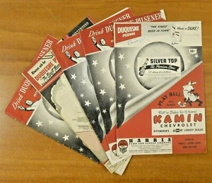 Lote de 5 tarjetas de puntuación de béisbol de los Piratas de Pittsburgh de los años 40-50 - Imagen 1 de 10