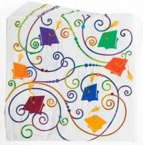Suministros de fiesta de servilletas pequeñas para graduación de felicitaciones 24 unidades - Imagen 1 de 1