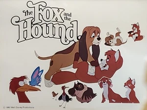 Vintage 1980 Disney's Fox & the Hound Animation Print Artwork Wall Hanging 14x12 - Picture 1 of 12