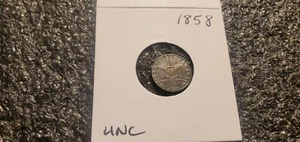 1858 3 Cent Silver Piece, Trime !! Higher Grade !! - Picture 1 of 7