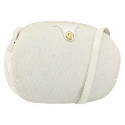 Bolsa de ombro Christian Dior favo de mel lona PVC ouro branco autêntica 142676 - Imagem 1 de 4