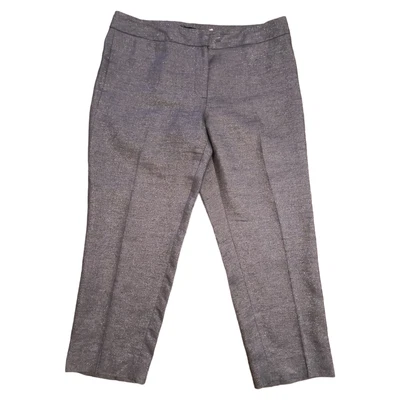 Pantalones de vestir Talbots Signature de lino para mujer talla 12 gris plata corte recto Foto 1 de 4