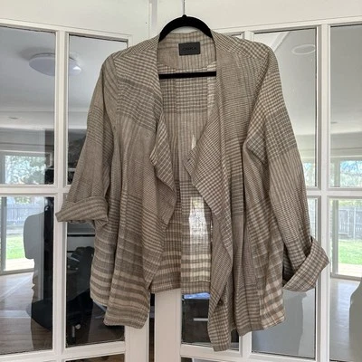 Oska Imize Linen Light Jacket Size 2 AU 12 14 Natural Fibers Germany - Image 1 of 4