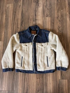 Vintage Levi Sherpa Trucker Ex-Boyfriend Damen L Fleecejacke Cowgirl Western - Bild 1 von 10