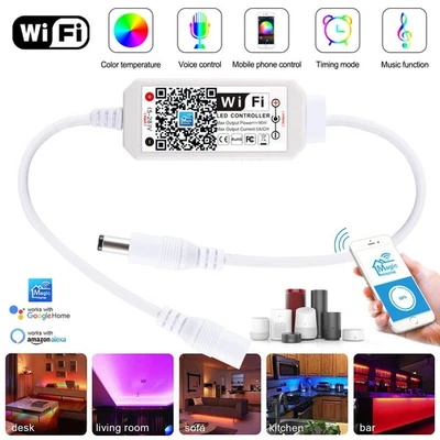 Magic Home Mini WiFi LED Dimmer Controller Amazone Alexa Google Home For 3528 - Image 1 of 4
