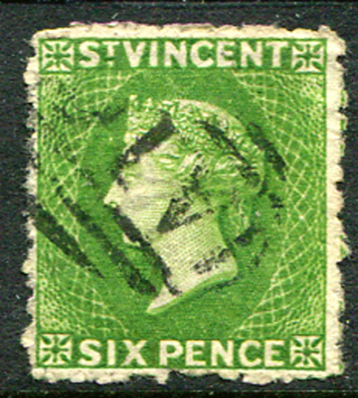 ST. VINCENT (22046): 1880 QV 6d verde brillante, Cat.£70 Foto 1 de 1