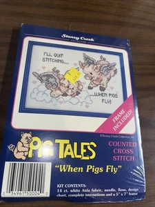 Janlynn Stoney Creek Collection Pig Tales "When Pigs Fly" Kreuzstich-Set PT04 - Bild 1 von 4