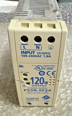 IDEC PS5R-SF24 Power Supply Input:  100-240VAC 1.8A. / Output: 24VDC 5A. - Image 1 of 4