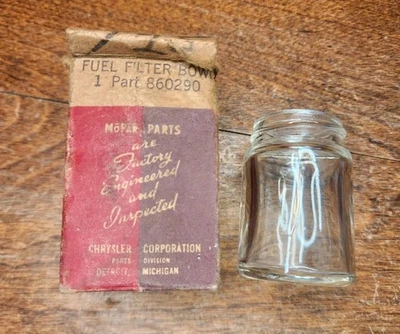 NOS Mopar 1940-1948 Dodge Plymouth Desoto Chrysler Fuel Filter Bowl Glass 860290 - Image 1 of 4