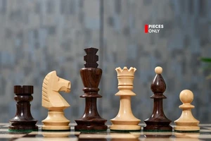 Reproduced Romanian-Hungarian Tournament Chess Pieces Rosewood & Boxwood 3.8" - Picture 1 of 6
