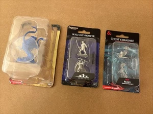 LOT Dungeons & Dragon D&D Miniatures Water Weird, Elf Fighters, Ghost, Banshee - Picture 1 of 5