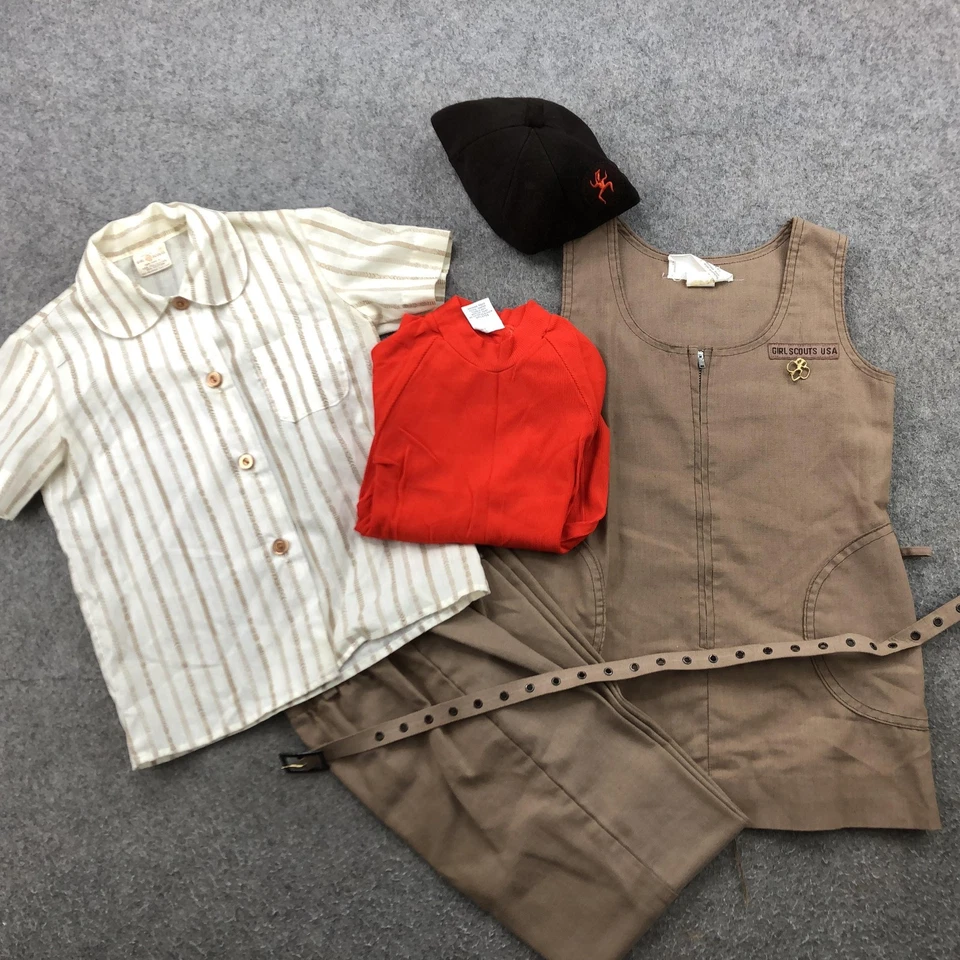 Lote de Uniformes Brownie Vintage Niñas Talla 6 Vestido Pantalones Camisa Sombrero Cinturón Foto 1 de 4