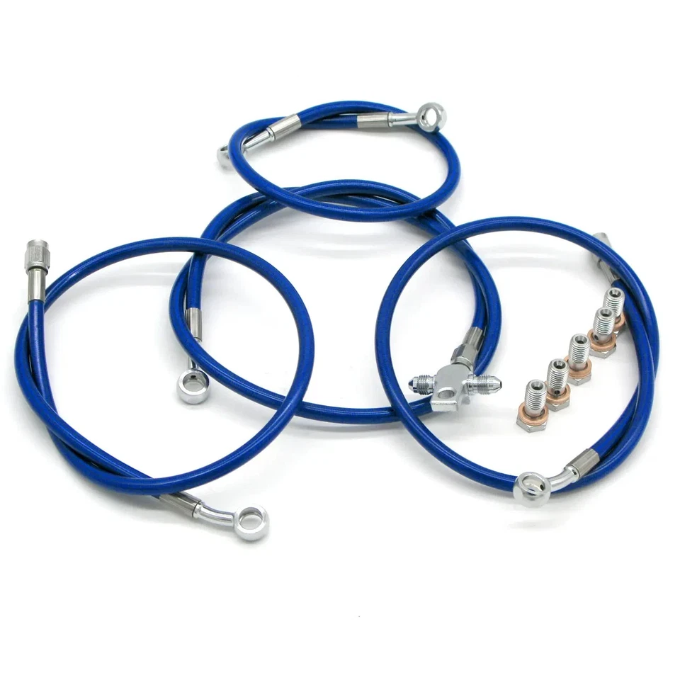 Raptor 660 2001-05 Streamline Brake Line Kit Front Rear Extended +2 Hose Blue - Image 1 of 1