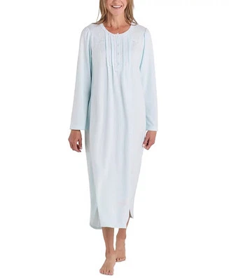 Camisola feminina Miss Elaine AQUA estampa paisley acabamento em renda, EUA X-Grande - Imagem 1 de 2