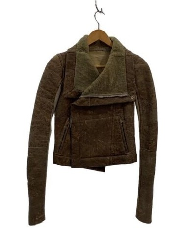 Giacca Rick Owens Double Riders 40 pelle di pecora marrone