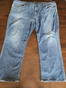 Lucky Brand Mens Size 52x30 Athletic Fit Denim Blue Jeans Distressed - Picture 1 of 16