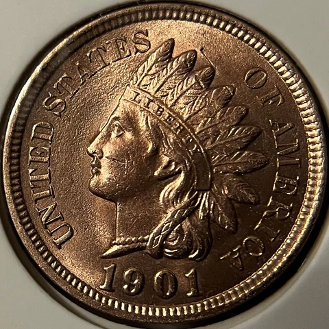 1901 Indian Head Cent _ SELECT BU MSRD+ _ Solid Red, Brilliant Luster _ [JX-358] Cover