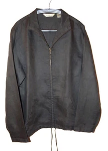 EDDIE BAUER GR. LT, 100 % LEINEN, GRÜNE LANGARMJACKE MIT VORDEREM REISSVERSCHLUSS - Bild 1 von 9