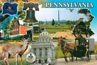 Postcard Multiple Views Of Pennsylvania - State Capitol, Amish, Liberty Bell