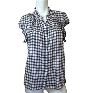 Rails Ruthie Short Sleeve Button Down Top in Rose Agave sz S Pink & Blue NWT - Picture 1 of 10