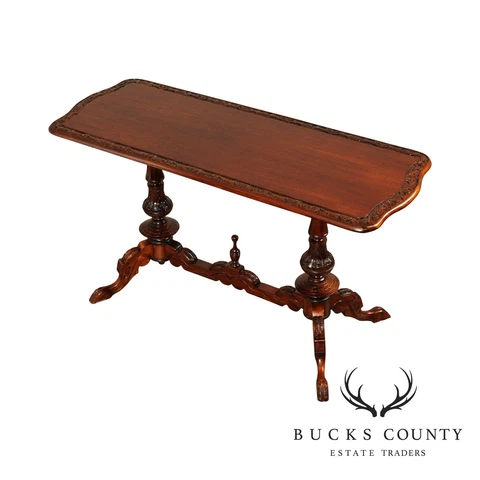 Victorian Style Vintage Carved Mahogany Console Table Cover