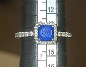 Pandora Timeless Elegance Ring, Blue & Clear CZ Sz 6.25 - Picture 1 of 5