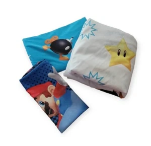 Super Mario Kart NINTENDO 3 Piece TWIN SHEET SET Fitted FLAT 1 Pillowcase 2012 - Picture 1 of 11
