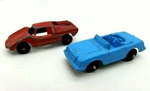 Vintage Tootsie Toys Cars Blue Mercedes Benz & Red Fiat Abarth Diecast Lot of 2  - Picture 1 of 10