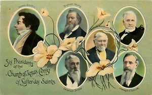 C-1910 Seis Presidentes Iglesia de Santos de los Últimos Días Religión Postal 25-3050 - Imagen 1 de 2