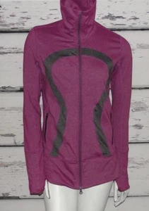 LULULEMON~VIOLACEOUS/COAL *2011-IN STRIDE JACKET* YOGA LONG HOODIE PULLOVER~6 - Picture 1 of 12