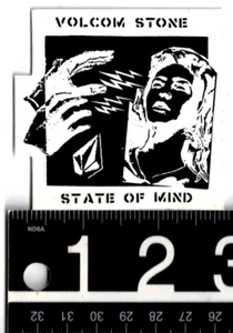 Volcom Stone Sticker 2.75 in x 2.75 in Black/White Skate Surf Snowboard Decal - Picture 1 of 1