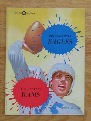 PHILADELPHIA EAGLES LOS ANGELES RAMS November 6 1949 Program - Image 1 of 4