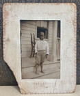 Antique 1800s Old Cabinet Card African American Little Boy Photograph