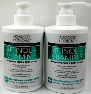 (Pack de 2) CLÍNICAS AVANZADAS ~ RETINOL + VITAMINA E CREMA FACIAL Y CORPORAL ANTIENVEJECIMIENTO - Imagen 1 de 3