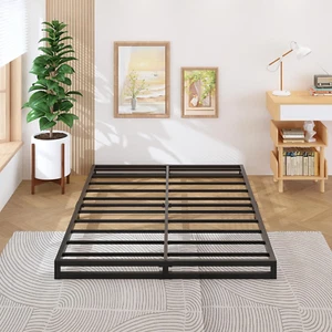 4 Inch Bed Frame Queen Size Heavy Duty Steel Slat Support Metal Platform Queen B - Picture 1 of 9