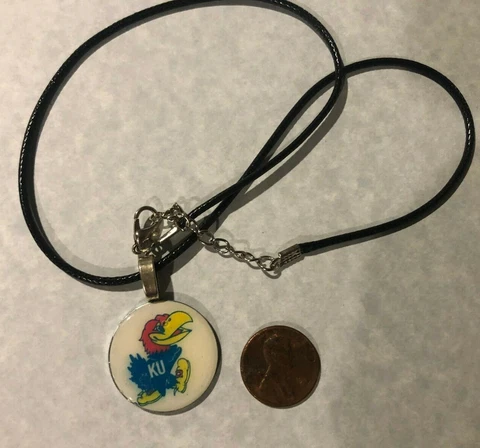 KU Kansas University necklace Jayhawk White back ground Cover
