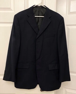 GIORGIO ARMANI - 3 Button Navy Blue Wool Sport Coat Jacket Blazer Italy  44 - Image 1 of 4