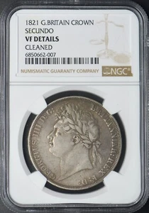 1821 Great Britain Crown - Secundo - NGC VF Details Cleaned - ✪COINGIANTS✪ - Picture 1 of 2