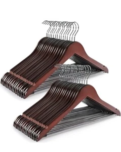 Amazon Basics Durable Wooden SUIT Clothes Hangers - Cherry, 30-Pack - Picture 1 of 5