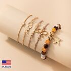 Fashion Women Jewelry Retro Bracelet Starfish Heart Bow Stone Wrist Charm 1777