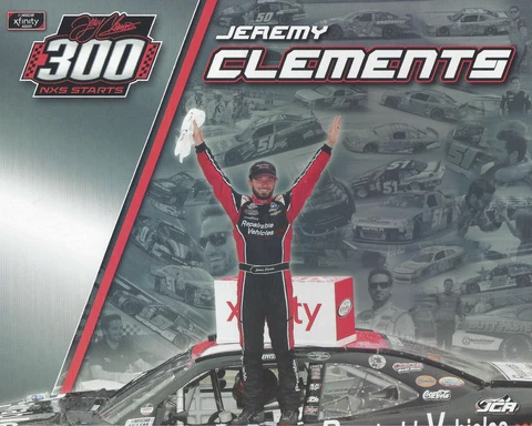 2019 JEREMY CLEMENTS "300 STARTS" #51 NASCAR XFINITY SERIES POSTCARD Cover